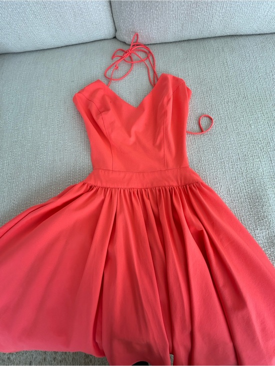 Guess Dresses & Skirts - Guess Coral Criss Cross Halter Fit-and-Flare Dress